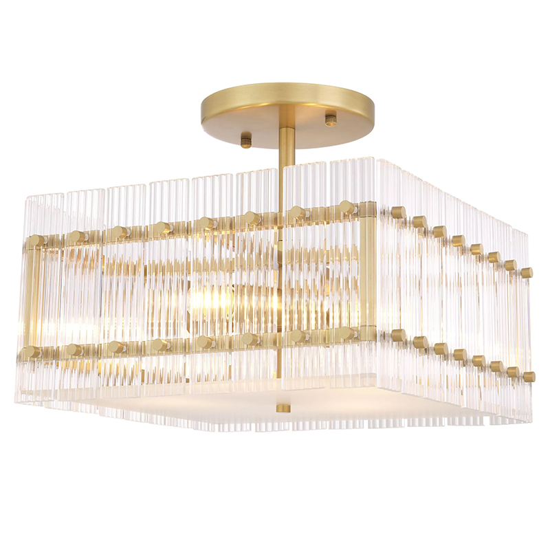 Потолочный светильник Eichholtz Ceiling Lamp Ruby Square Прозрачное Стекло Латунь Потолочный светильник Eichholtz Ceiling Lamp Ruby Square Прозрачное Стекло Латунь в Волгограде | Loft Concept