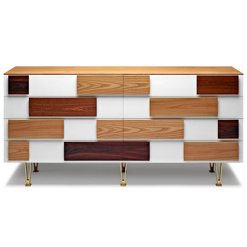 Дизайнерский широкий комод с ящиками Gio Ponti D.655.1 D.655.2 Chest of Drawers Белый Коричневый Древесина Латунь Дизайнерский широкий комод с ящиками Gio Ponti D.655.1 D.655.2 Chest of Drawers Белый Коричневый Древесина Латунь в Волгограде | Loft Concept