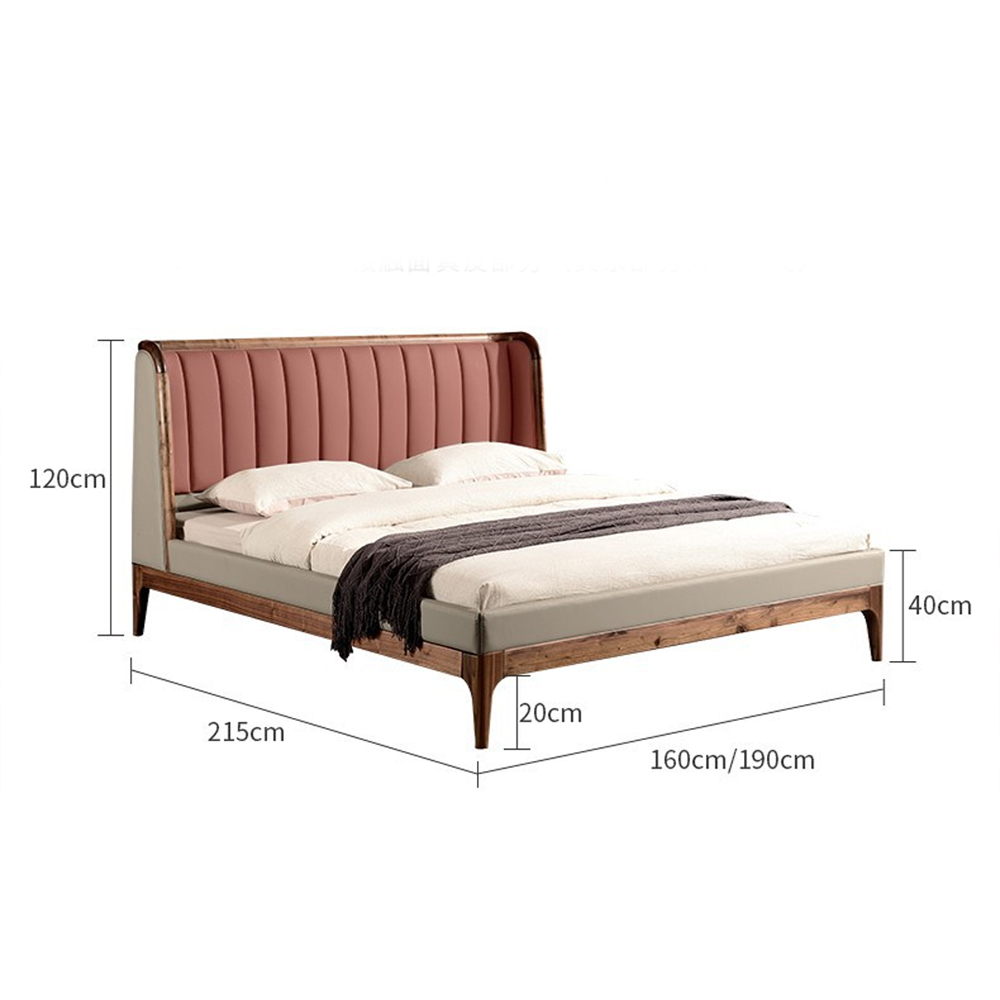 Кровать двуспальная с мягким изголовьем Moon Walnut Bed Кровать двуспальная с мягким изголовьем Moon Walnut Bed в Волгограде