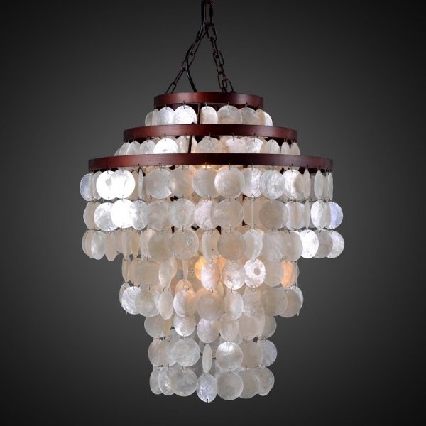 Люстра RH Capiz Three-Tier Chandelier Antic Iron Люстра RH Capiz Three-Tier Chandelier Antic Iron в Волгограде | Loft Concept