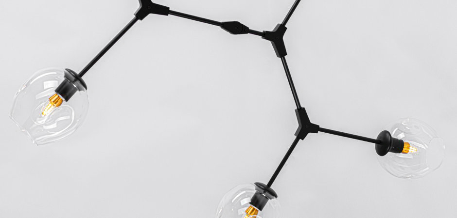 Люстра Сrumpled Glass Bubble Chandelier Black 6 плафонов Люстра Сrumpled Glass Bubble Chandelier Black 6 плафонов - Loft-Concept в Волгограде
