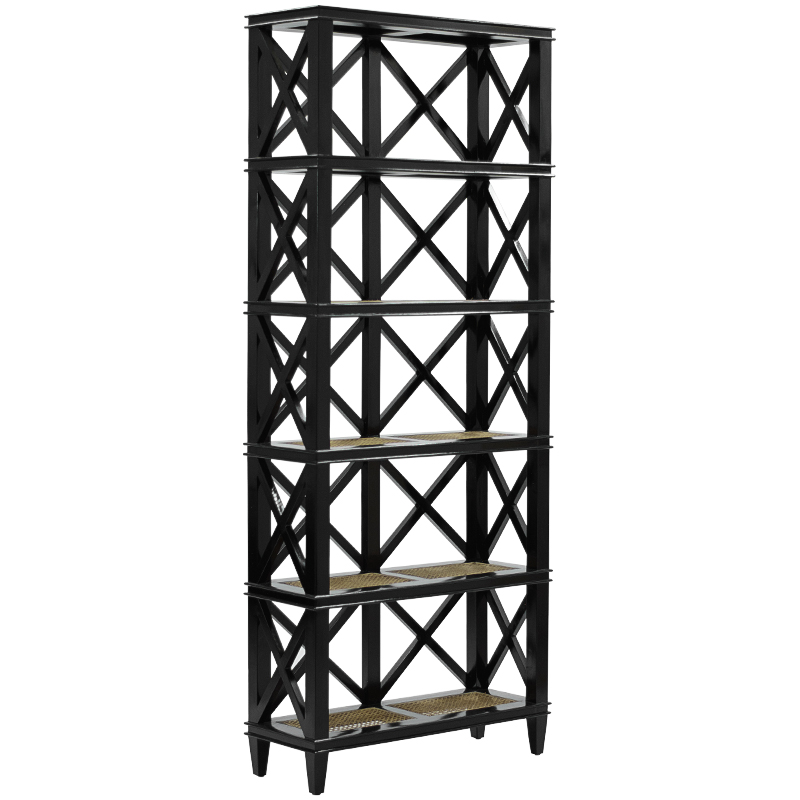 Стеллаж Jacqueline Wicker Shelves Черный Бежевый Стеллаж Jacqueline Wicker Shelves Черный Бежевый в Волгограде | Loft Concept