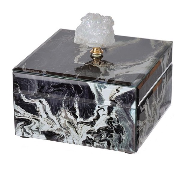 Шкатулка Gray Marble горный хрусталь S Серый Шкатулка Gray Marble горный хрусталь S Серый в Волгограде | Loft Concept