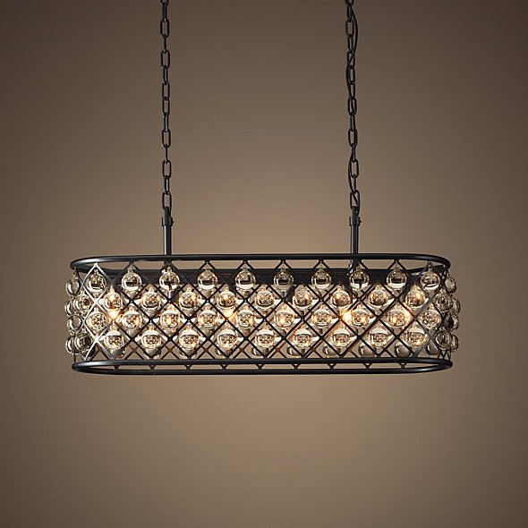 Люстра RH Spencer Rectangular Chandelier 80 Черный Люстра RH Spencer Rectangular Chandelier 80 Черный в Волгограде | Loft Concept