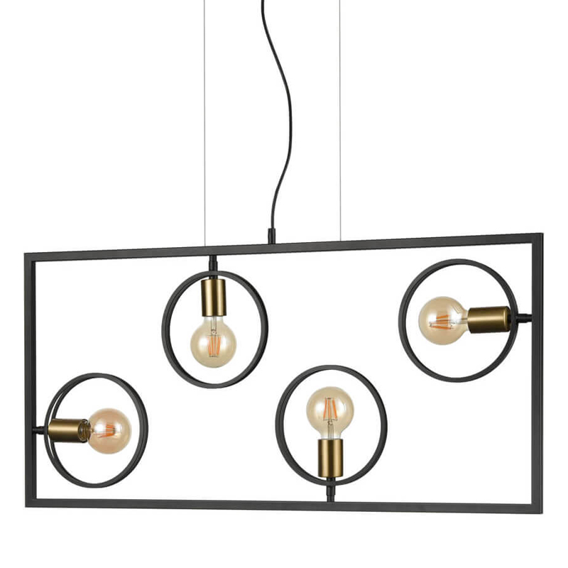 Люстра Loft Rings Ligh 4 Черный Золотой Люстра Loft Rings Ligh 4 Черный Золотой в Волгограде | Loft Concept