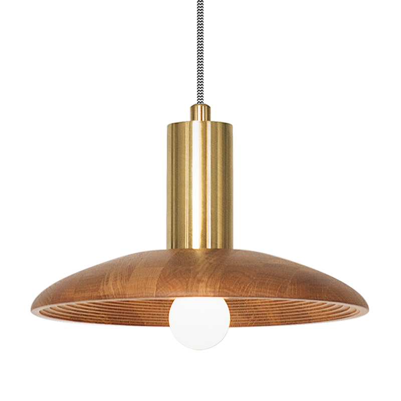 Подвесной светильник WOOD Hanging Lamp Коричневый Древесина Латунь Подвесной светильник WOOD Hanging Lamp Коричневый Древесина Латунь в Волгограде | Loft Concept