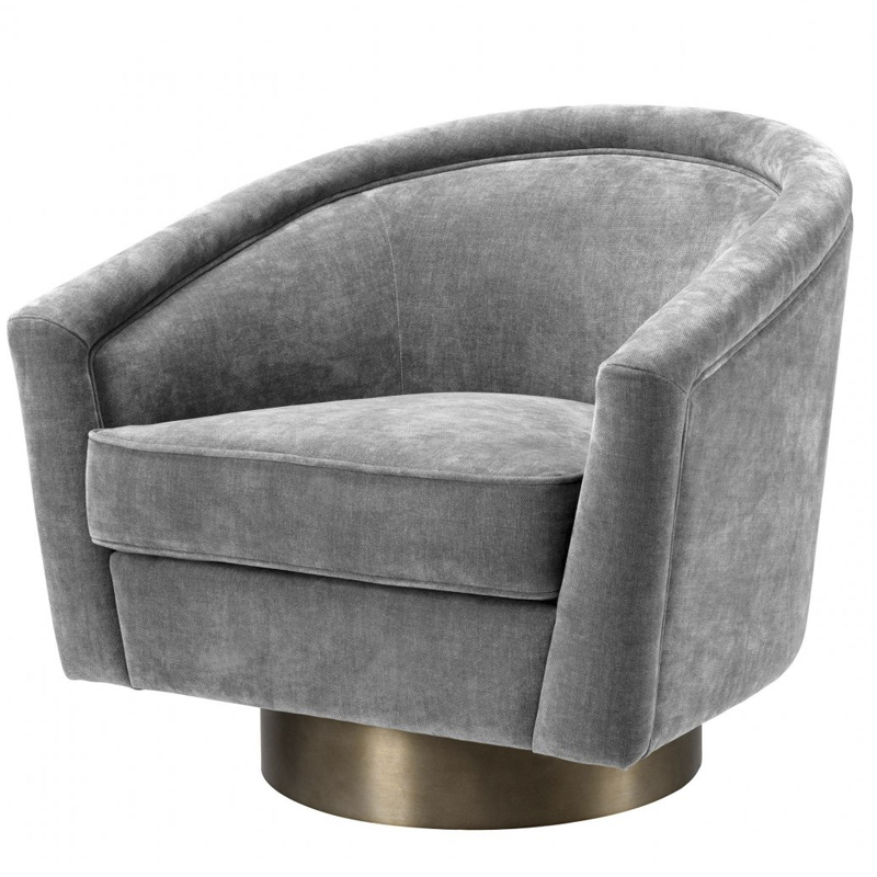 Кресло Eichholtz Swivel Chair Catene Grey Серый матовое золото Кресло Eichholtz Swivel Chair Catene Grey Серый матовое золото в Волгограде | Loft Concept