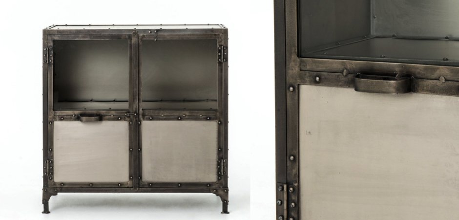 Комод металлический Industrial Steampunk Nickel 2 Door Cabinet Комод металлический Industrial Steampunk Nickel 2 Door Cabinet - Loft-Concept в Волгограде