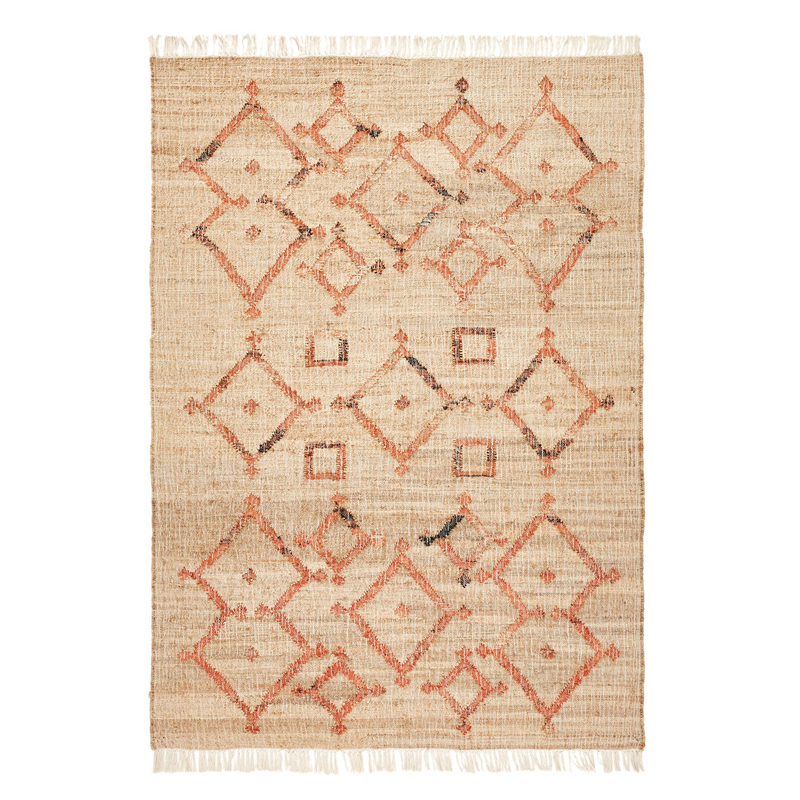 Ковер Ornament Carpet джут и хлопок Бежевый Красный Ковер Ornament Carpet джут и хлопок Бежевый Красный в Волгограде | Loft Concept
