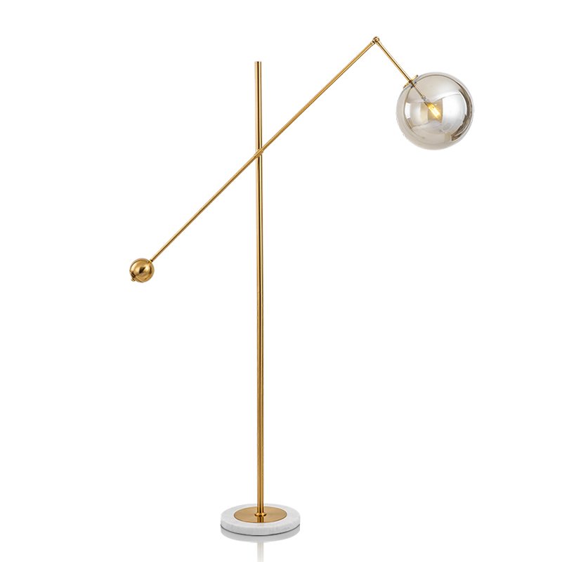 Торшер Bolle floor lamp Золотой Белый Дымчатый (Smoke) Торшер Bolle floor lamp Золотой Белый Дымчатый (Smoke) в Волгограде | Loft Concept