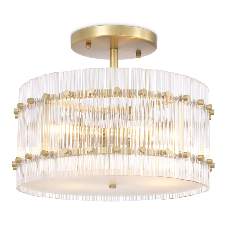 Потолочный светильник Eichholtz Ceiling Lamp Ruby Round Brass Латунь Прозрачное Стекло Потолочный светильник Eichholtz Ceiling Lamp Ruby Round Brass Латунь Прозрачное Стекло в Волгограде | Loft Concept