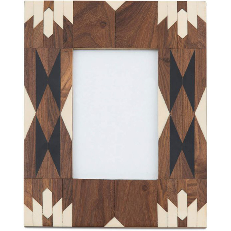 Фоторамка кость Brown Indian Wood Bone Inlay photo frame Бежевый Коричневый в Волгограде | Loft Concept 
