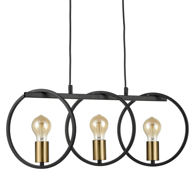 Люстра Loft Rings Ligh 3 Черный Золотой Люстра Loft Rings Ligh 3 Черный Золотой в Волгограде | Loft Concept
