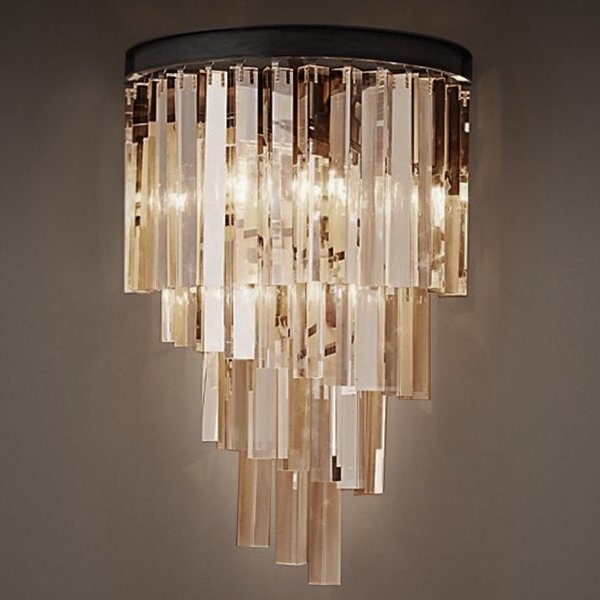 Бра RH Helix Glass Odeon Crystal Amber Янтарь (Amber) Черный матовый в Волгограде | Loft Concept 