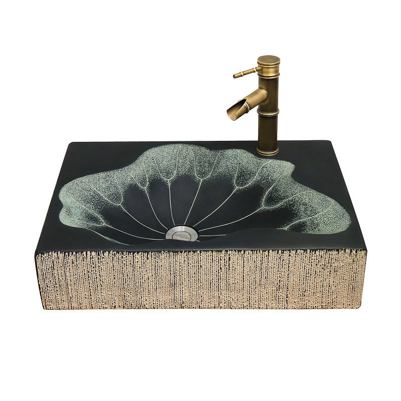Раковина Lotus Leaf Rectangle Графит Зеленый шалфей Бежевый Раковина Lotus Leaf Rectangle Графит Зеленый шалфей Бежевый в Волгограде | Loft Concept