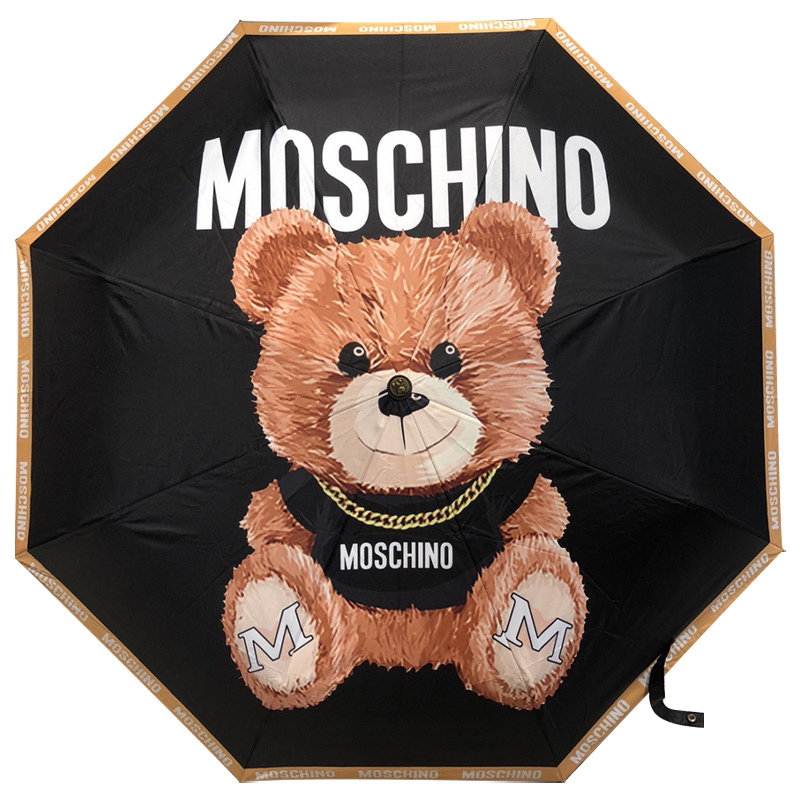 Зонт раскладной MOSCHINO дизайн 005 Черный цвет Черный Коричневый в Волгограде | Loft Concept 