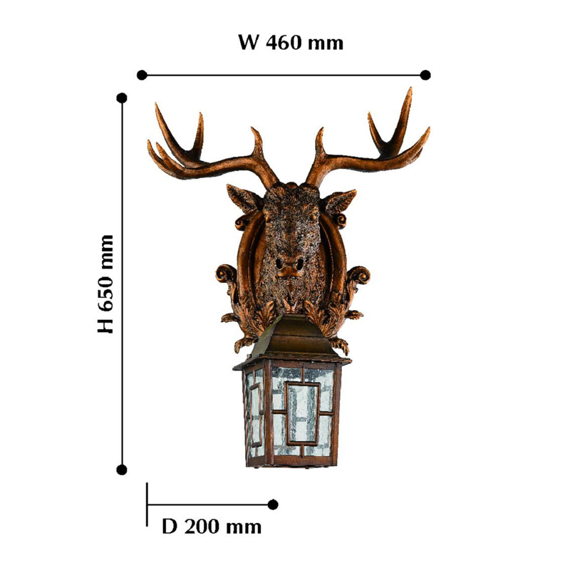 Коричневый уличный светильник с головой лося ANIMAL LANTERN Коричневый уличный светильник с головой лося ANIMAL LANTERN в Волгограде