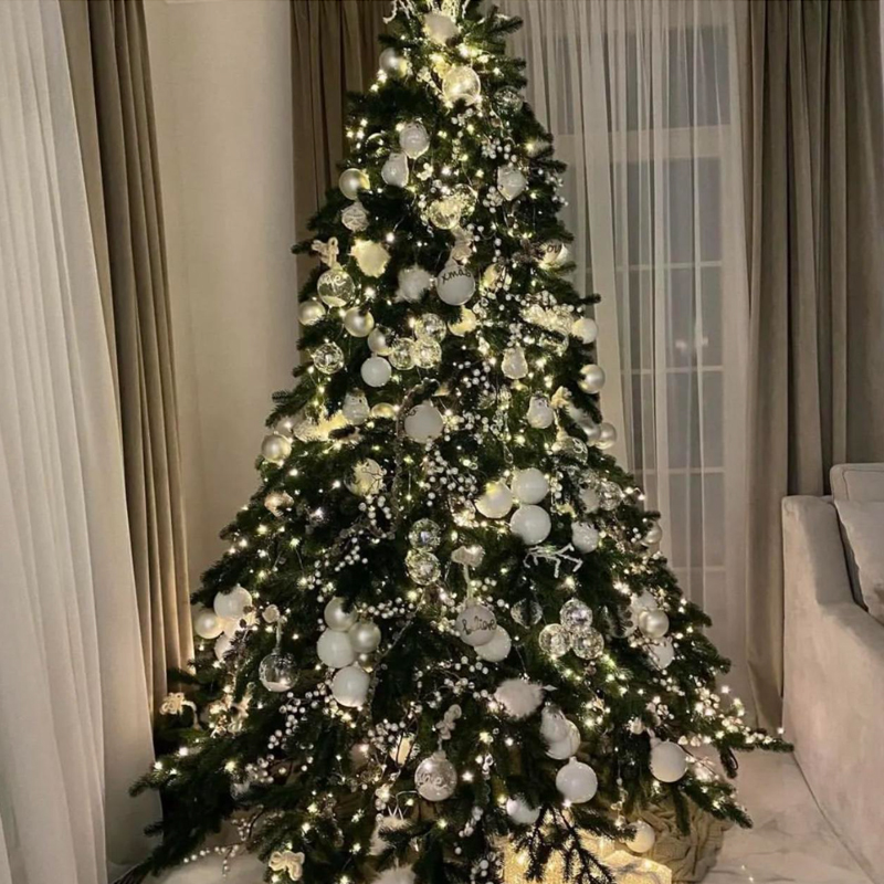 Дизайнерская Елка с Белым Декором Christmas Tree White Balls Серебряный Белый Дизайнерская Елка с Белым Декором Christmas Tree White Balls Серебряный Белый в Волгограде | Loft Concept