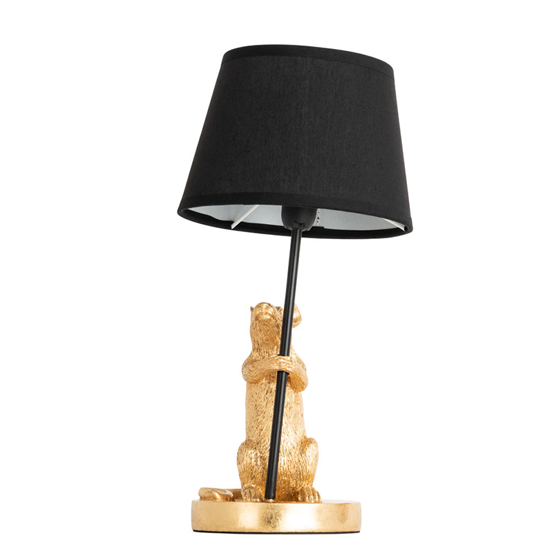 Настольная лампа Gold Mouse holding a black lamp Золотой Черный Настольная лампа Gold Mouse holding a black lamp Золотой Черный в Волгограде | Loft Concept