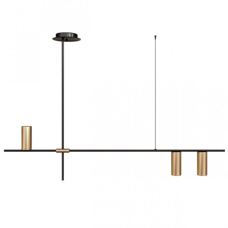 Подвесной светильник TRIBES LINEAR PENDANT 3 плафона Золотой Черный Подвесной светильник TRIBES LINEAR PENDANT 3 плафона Золотой Черный в Волгограде | Loft Concept