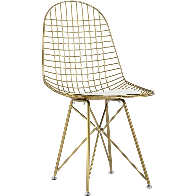 Стул Bertoia S Chair Золотой Металл Золотой Белый Стул Bertoia S Chair Золотой Металл Золотой Белый в Волгограде | Loft Concept