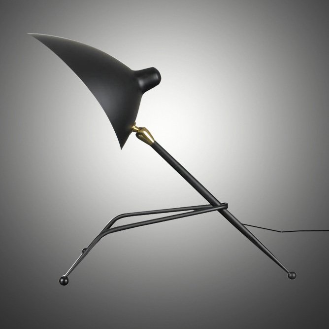 Настольная лампа Serge Mouille Tripod Desk Lamp Черный Настольная лампа Serge Mouille Tripod Desk Lamp Черный в Волгограде | Loft Concept