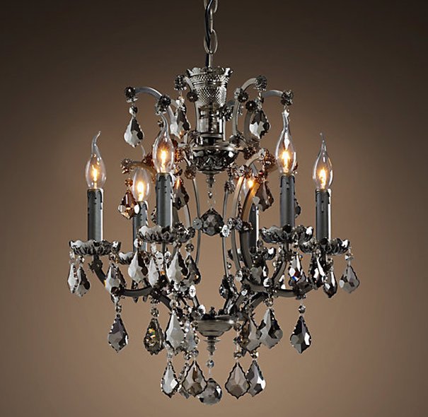 Люстра 19TH C. ROCOCO IRON & Smok CRYSTAL 6 Графит Стекло Смок Люстра 19TH C. ROCOCO IRON & Smok CRYSTAL 6 Графит Стекло Смок в Волгограде | Loft Concept