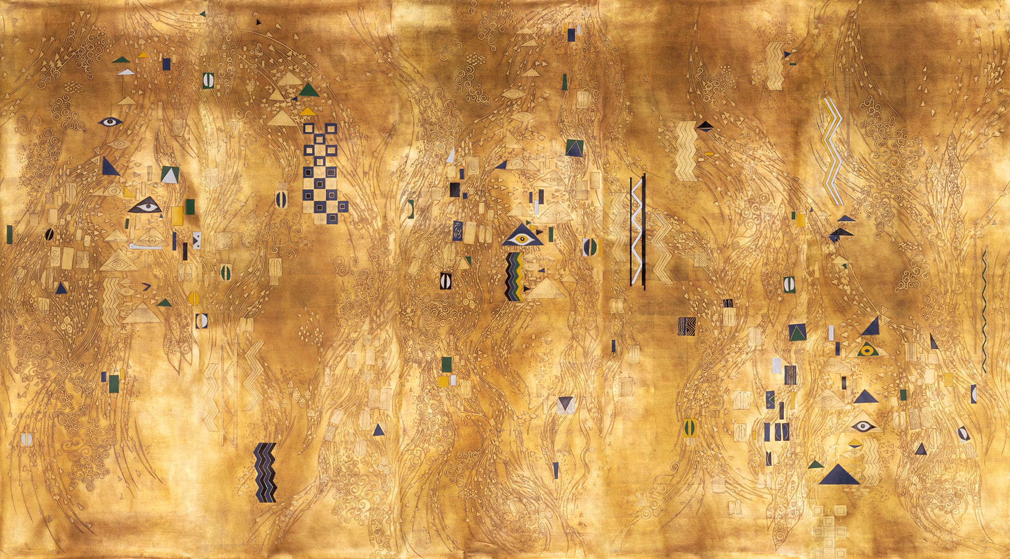 Обои ручная роспись Klimt Polished Gold bas relief gilded paper Обои ручная роспись Klimt Polished Gold bas relief gilded paper - постер Loft-Concept в Волгограде