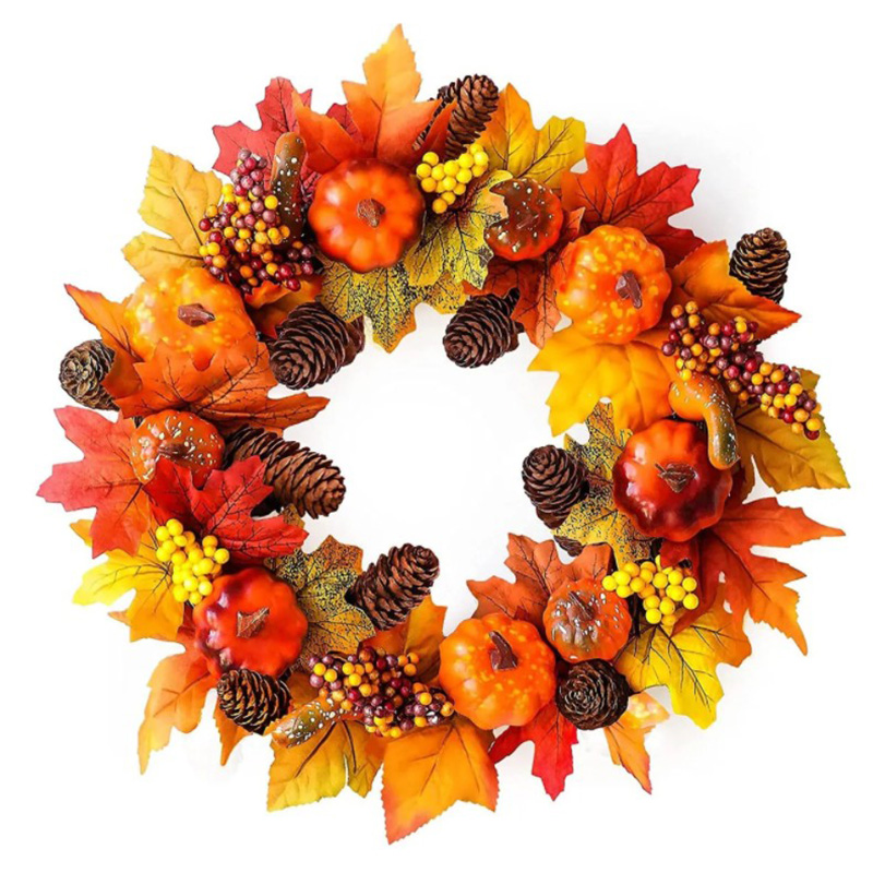 Аксессуар на стену Halloween Wreath II Оранжевый Коричневый Желтый в Волгограде | Loft Concept 