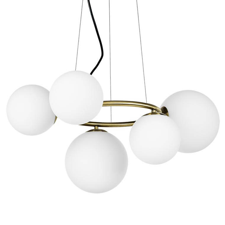 Люстра Bubbles on Ring Chandelier Белый Латунь Люстра Bubbles on Ring Chandelier Белый Латунь в Волгограде | Loft Concept