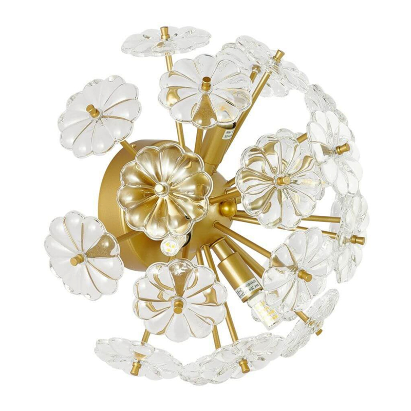 Бра Glass Flowers Sputnik Wall Lamp матовое золото Прозрачное Стекло Бра Glass Flowers Sputnik Wall Lamp матовое золото Прозрачное Стекло в Волгограде | Loft Concept