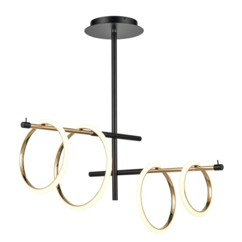 Люстра Jessenia Rings Chandelier 4 Черный Золотой Люстра Jessenia Rings Chandelier 4 Черный Золотой в Волгограде | Loft Concept