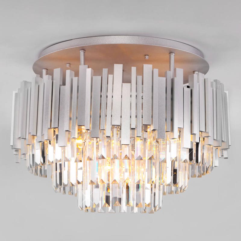 Потолочная люстра Lettice Crystal Chandelier Прозрачный (Transparent) Хром в Волгограде | Loft Concept 