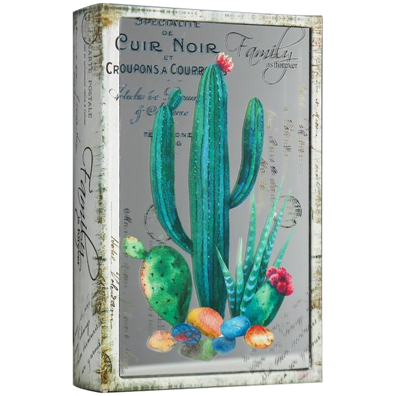 Шкатулка-книга Cactus Mirror Book Box Бежевый Зеленый Шкатулка-книга Cactus Mirror Book Box Бежевый Зеленый в Волгограде | Loft Concept