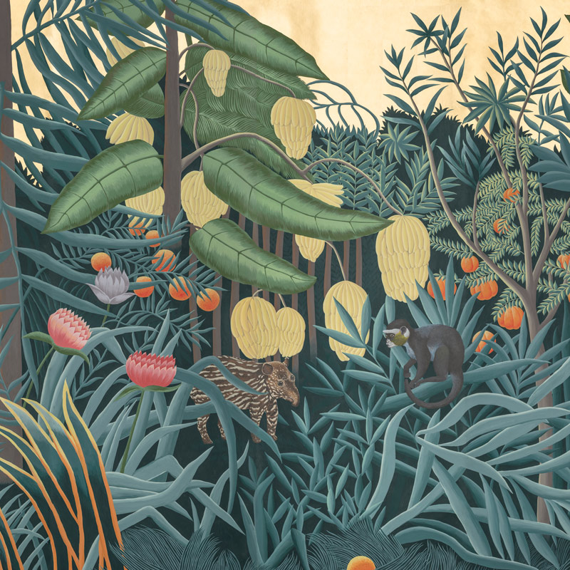 Обои ручная роспись Rousseau Rousseau on Deep Rich Gold gilded paper Обои ручная роспись Rousseau Rousseau on Deep Rich Gold gilded paper в Волгограде | Loft Concept
