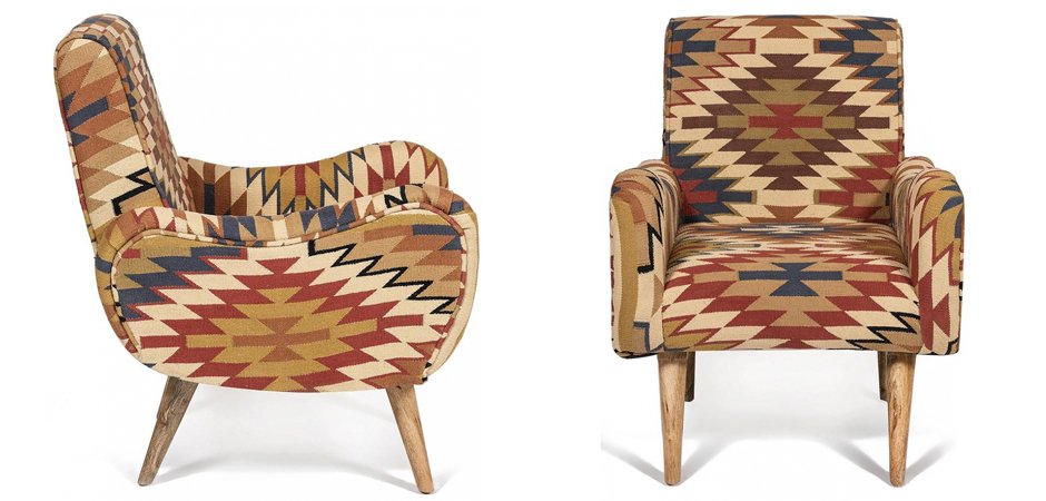 Кресло KELIM Pattern Brown Chair I Кресло KELIM Pattern Brown Chair I - Loft-Concept в Волгограде