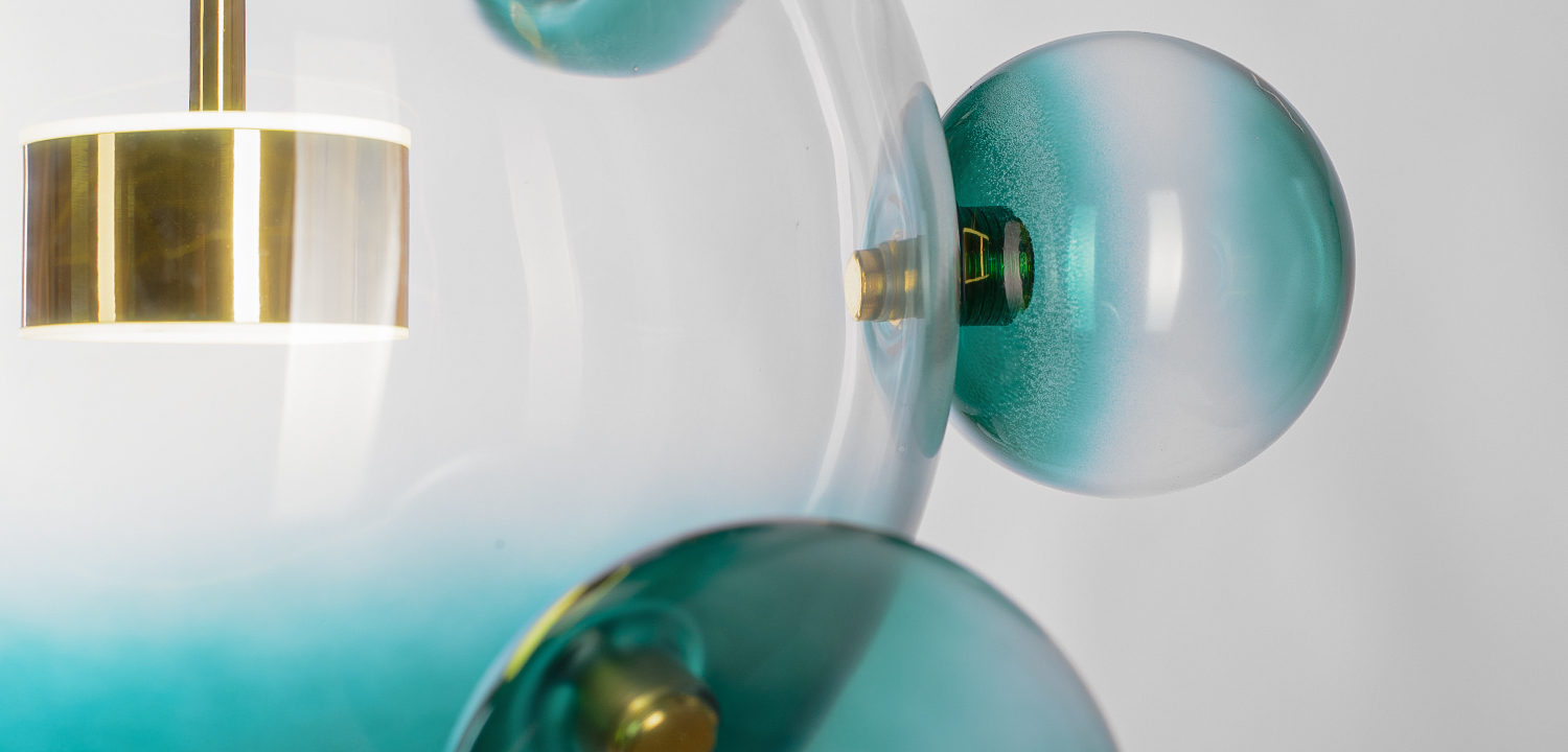 Подвесной светильник Suspension LED design BUBBLE LAMP AMBRE - фото