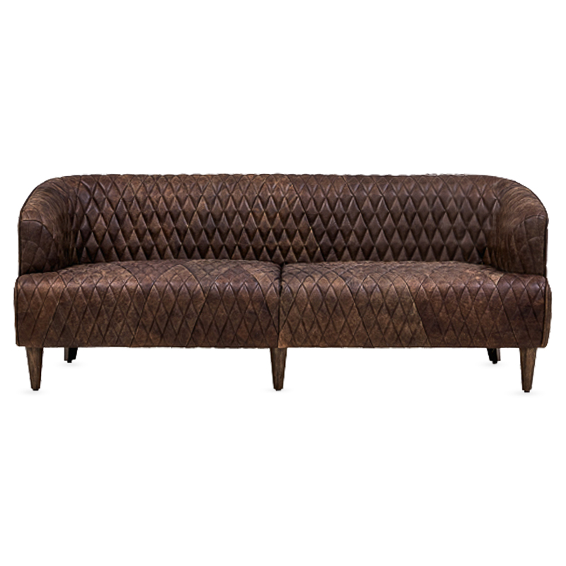 Диван Rhombuses Upholstery Triple Sofa Коричневый Диван Rhombuses Upholstery Triple Sofa Коричневый в Волгограде | Loft Concept