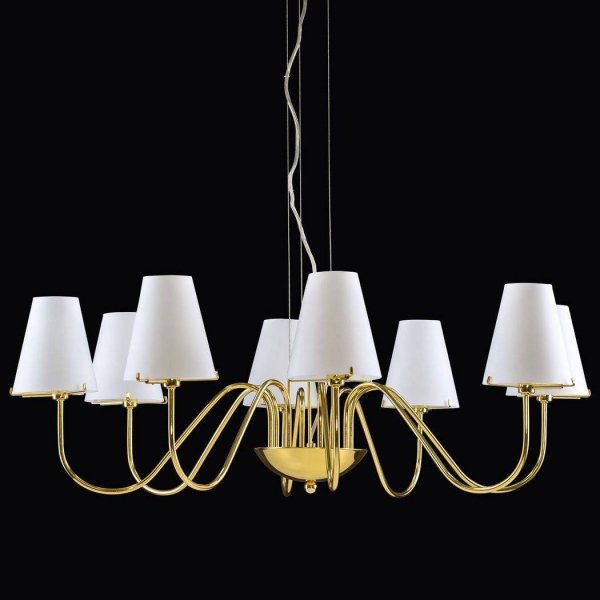 Люстра Imperial Chandelier 8 Глянцевое золото Белый Люстра Imperial Chandelier 8 Глянцевое золото Белый в Волгограде | Loft Concept