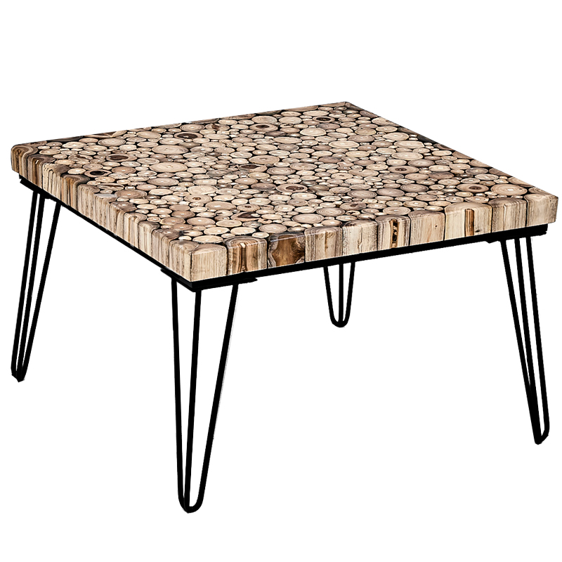 Кофейный стол Tree Cuts square coffee table Коричневый Черный Кофейный стол Tree Cuts square coffee table Коричневый Черный в Волгограде | Loft Concept