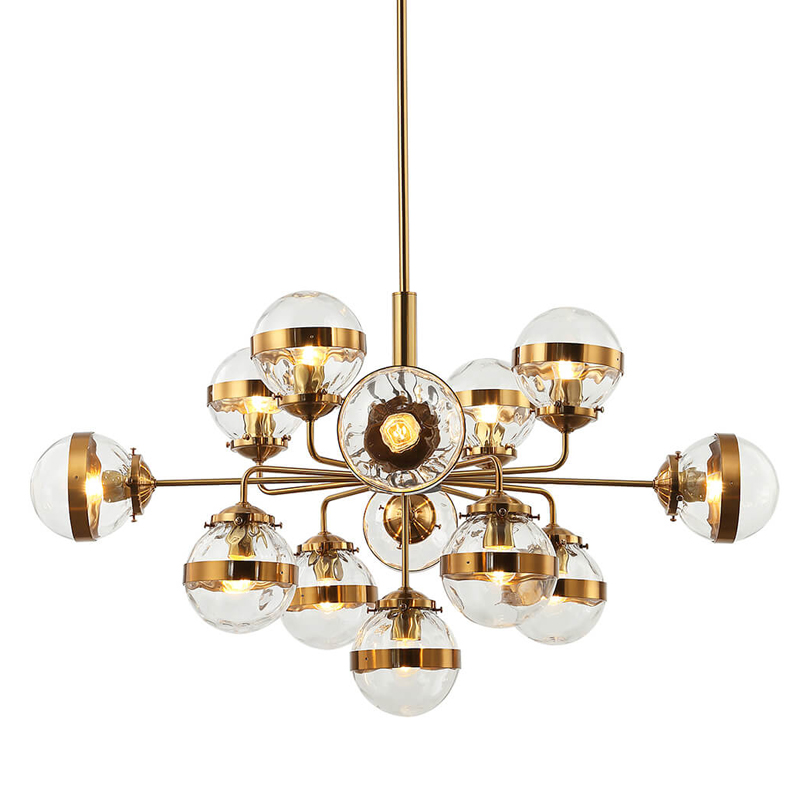 Люстра Greyson Chandelier 13 lamp Глянцевое золото Прозрачный в Волгограде | Loft Concept 