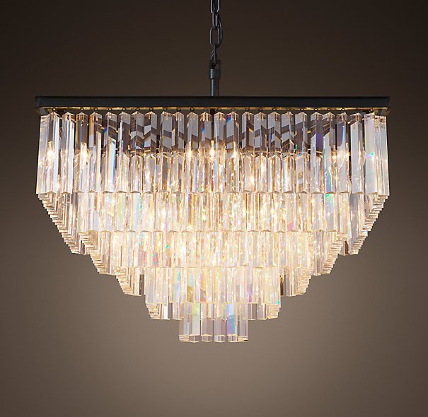 Люстра RH 1920s Odeon Clear Glass Fringe Chandelier - 5 square Черный Люстра RH 1920s Odeon Clear Glass Fringe Chandelier - 5 square Черный в Волгограде | Loft Concept