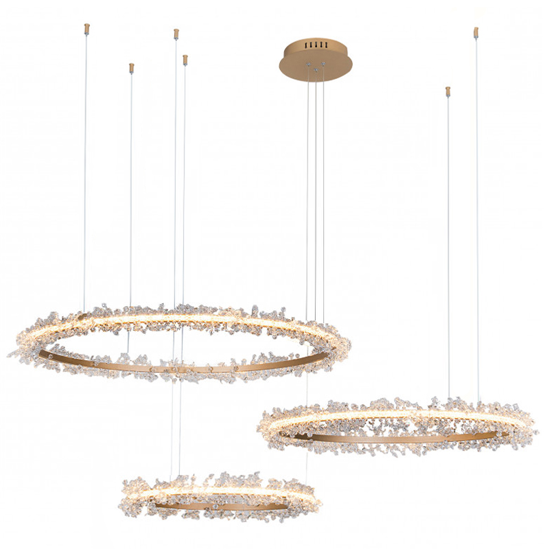 Люстра Crystal round chandelier Люстра 3 кольца Матовое Золото Прозрачный матовое золото Люстра Crystal round chandelier Люстра 3 кольца Матовое Золото Прозрачный матовое золото в Волгограде | Loft Concept