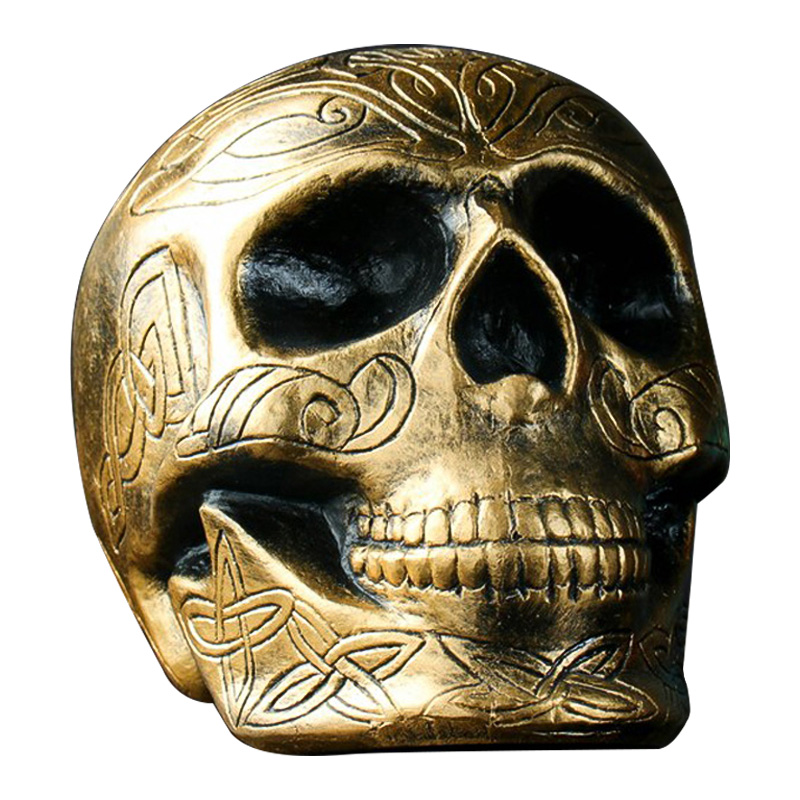 Статуэтка Golden Skull with Pattern Золотой в Волгограде | Loft Concept 
