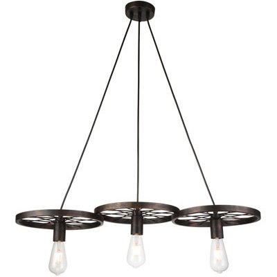 Подвесной Светильник Loft Wheel Pendant ring 3 Коричневый винтаж в Волгограде | Loft Concept 