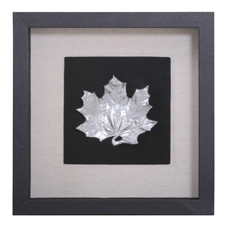 Панно Cassian Maple Leaf Черный Серебряный Панно Cassian Maple Leaf Черный Серебряный в Волгограде | Loft Concept