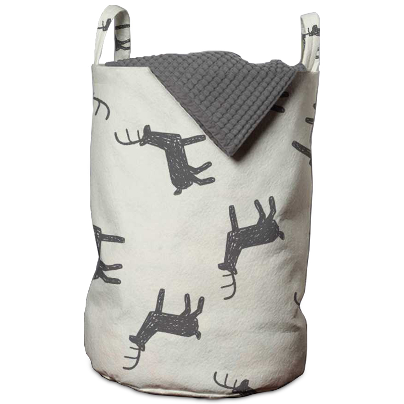 Корзина Deer Pattern Basket Белый Серый Корзина Deer Pattern Basket Белый Серый в Волгограде | Loft Concept