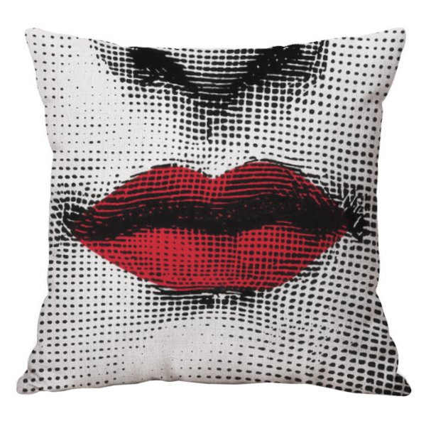 Декоративная подушка Fornasetti lips red Красный (Red) Декоративная подушка Fornasetti lips red Красный (Red) в Волгограде | Loft Concept