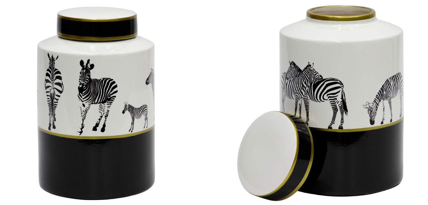 Ваза Zebra Vase white and black 26 - фото
