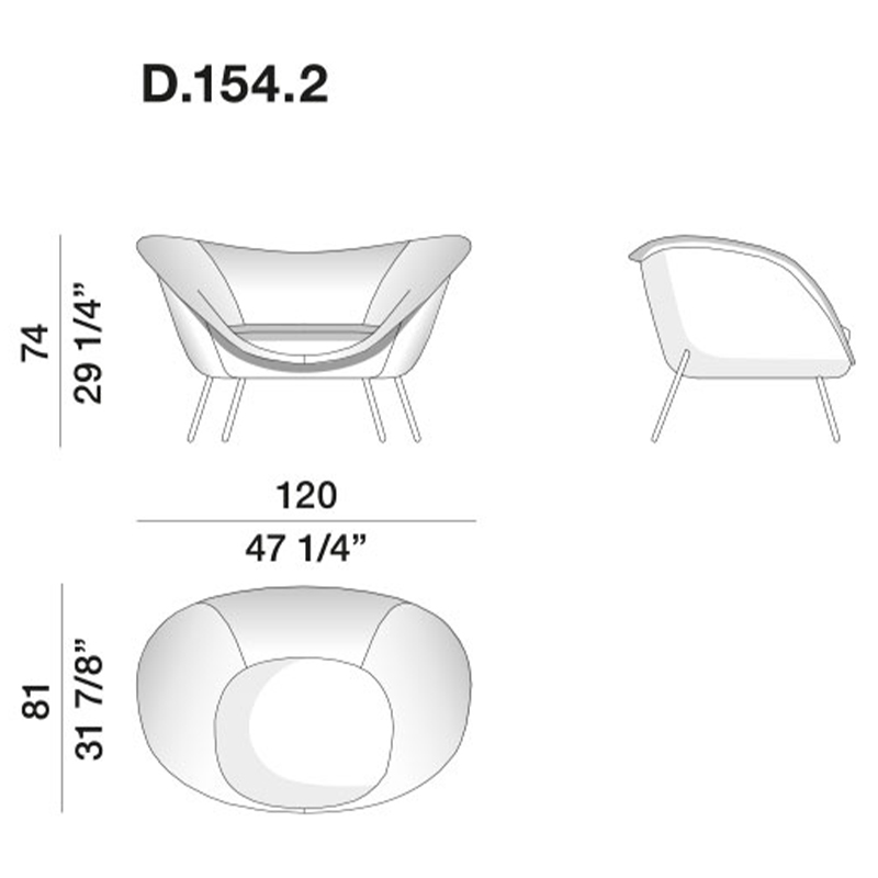 Дизайнерское кресло Gio Ponti D.154.2 Armchair Дизайнерское кресло Gio Ponti D.154.2 Armchair в Волгограде